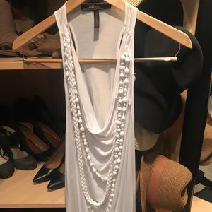 BGBG white top with built-in necklace